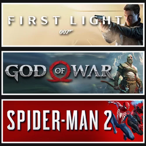 007 First Light +God Of War +Spider Man 2
